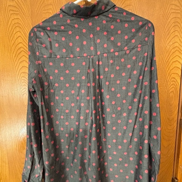 Express Charcoal and Pink Polka Dot Button-Down Shirt - Picture 3 of 8